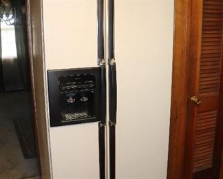 rough dimensions: 39"w x 25.5"d x 69.5"h (at tallest point of door hinges. Ice and water do work, older model fridge-- still good! $250