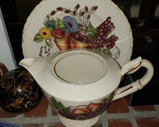 tea pot and plate $18, pair