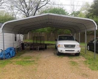 2002 Ford Ranger. 191xxx miles-- does run. $3500.-- Also carport for sale (roughly 19' x 21' x 10'), $500 (trailer NFS)  