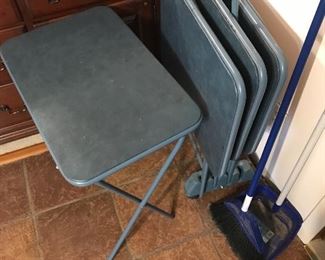 set of four blue tv trays $45-- with stand!