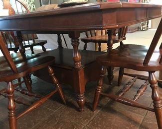 dining table (rough dimensions, in inches, 42l x 60w x 30h) $250. four chairs, matching, one with captain's arms. 22" wide and 41.75" tall. $250 for chairs. $450 for combo set. also have matching buffet in earlier picture.