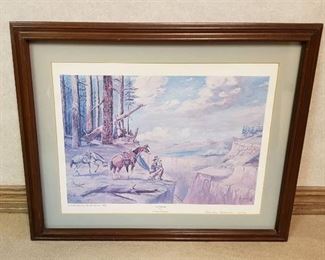 Lithograph ~ THE PROVIDER by Charley Anderson ~ Numbered & Signed ~ 18 in. x 14 in. ~ Framed: 24 in. x 20 in.