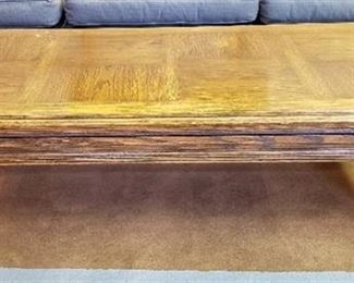 Romweber Viking Oak Furniture ~ Oak Coffee Table ~ Carved Oak Trim ~ 54 in. x 27 in. x 15 in.