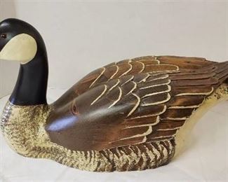 Hand Carved Canadian Goose by Leo Kobby (Signed) ~ 24 in. x 9 in. x 11 in. tall