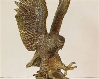 Mounted Brass Eagle ~ 10 in. tall