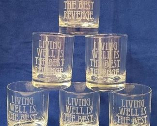 Set of 6 Hi-Ball Drinking Glasses with Spanish Proverb