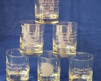 Set of 6 Hi-Ball Drinking Glasses with Humorous Sayings