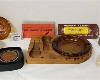 Lot of Smoking and Drinking Items ~ Ashtrays, Pipe Cleaning Items and Coasters