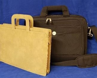 Hozel Slim Line Suede Attache Case and Dell Laptop Case ~ All zippers work
