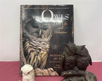 Owl Figurines and Book https://ctbids.com/#!/description/share/373173