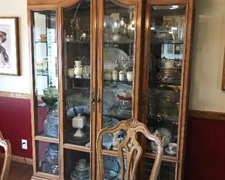 Large glass front curio cabinet 