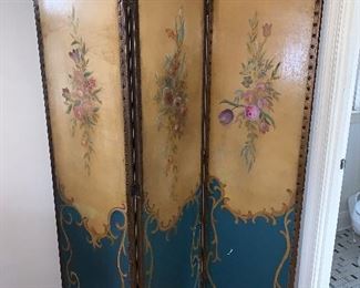 Hand Painted room screen.  Condition good.  Dimensions 60"H x 50"W    Price  $350