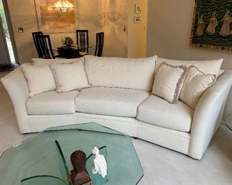 Thomasville angled back sofa (117.5”W x 30”T x 36”D) - $500 or best offer.