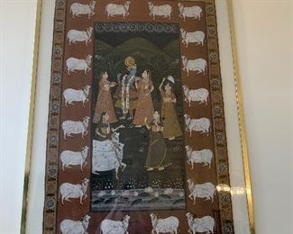Pichhavai Pichwai Indian art on silk nicely framed - (42”W x 62”T) - $2,500 or best offer.
