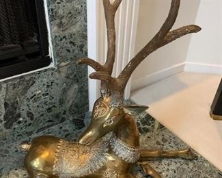 Brass deer (pair) - $40/each or best offer.