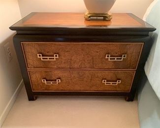Century Furniture Chinoiserie nightstand with burl wood finish (32W” x 16”D x 22.5”T) - $500 or best offer.