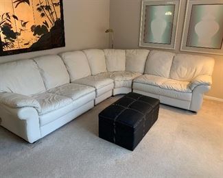 Leather sectional sofa (9ft x 7ft) - $750 or best offer.