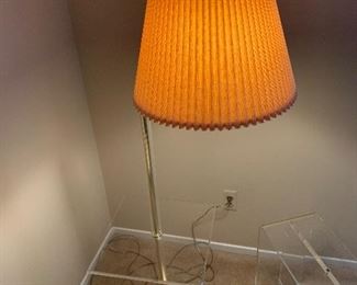 Mid Century Modern lucite table floor lamp (58”T x 16W table top) - $250 or best offer.