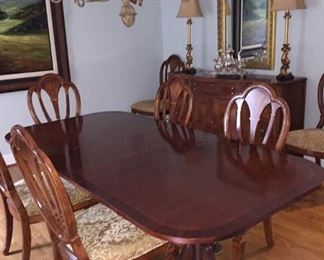 Duncan Phyfe Table & 8 Chairs: $1200