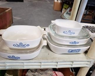 Assorted Corningware serving bowls with handles some with lids Call for pricing 