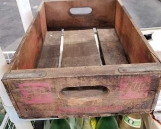 Vintage 7up pop wooden crate $40