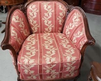 Antique victorian ornate carved arm chair $495