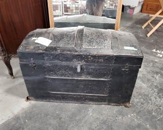 Antique dome top steamer trunk 34"w x 18"d x 20"H   $250