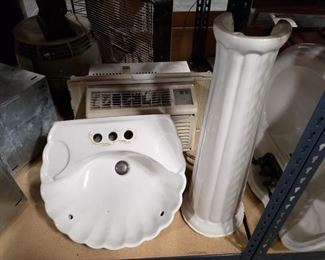 Small 2 pc porcelain pedestal sink $75
