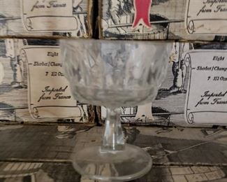 (8) Crystal 7.5 oz footed sorbet/champagne bowls $20 per set  More than 10 sets available