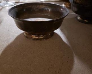 Sterling Silver plated footed bowls Call