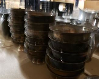 Sterling Silver plated footed bowls Call