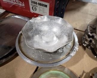 Hammered Aluminum platters & bowls Call