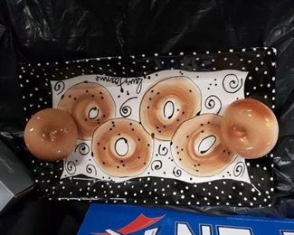 Love Joanne bagel platter 16"W x 9.5"D  (has some chips on corners etc. $10 