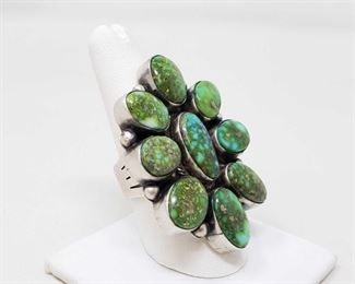 936	

Sterling Silver Turquoise Sonoma Cluster Ring, 30.4g
Weighs Approx 30.4g, Size Approx 9.