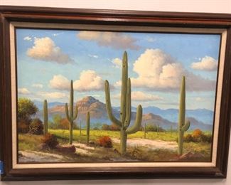 Artist: Ronnie Hedge
Landscape: Cacti and mountains
Signed: Yes
Size: 43" x 31"
Day 1 Price: $6,000