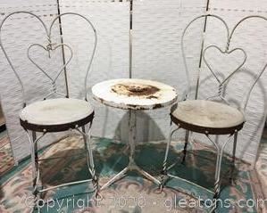 Vintage White Bistro Set
