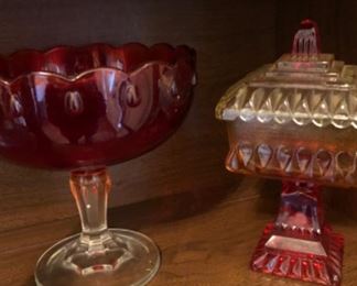 Foyer Lot #12 Ruby Red Candy Dishes $10.00