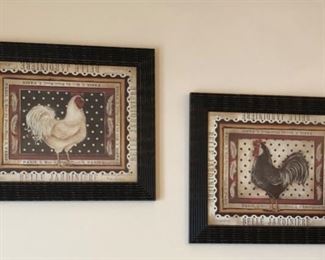 Kitchen Lot #22 Chicken/Rooster Prints $30.00