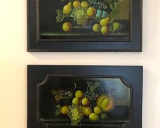 Kitchen Lot# 31 Black Oil Fruit Pictures—Set of 2 $20.00