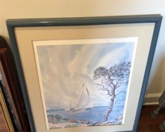 Master Lot #14 Blue Sailboat Picture $10.00
