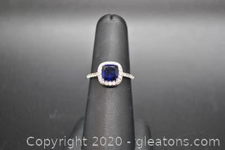 Sapphire and Sterling Ring