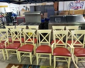 (11) chairs and table frame