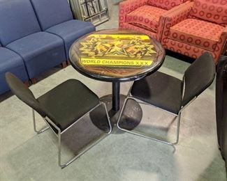 Dallas Cowboys World Champions Superbowl 15 Table With Two Chairs