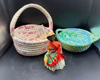 Braided Fabric Baskets + Dominican Doll https://ctbids.com/#!/description/share/373670