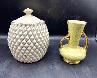 22 K Gold Yellow Tone Vase & Pineapple Made In Ireland https://ctbids.com/#!/description/share/373675