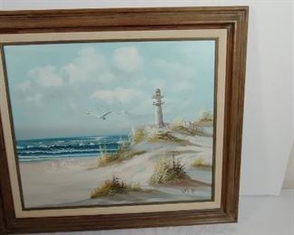 Whiteman painting of beach & lighthouse https://ctbids.com/#!/description/share/373757