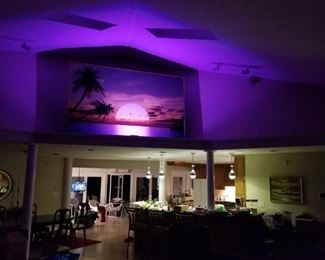 Sunset Mural with Purple LED lighting