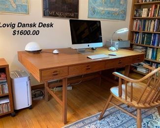 $1600 desk is by Lovig Dansk 64”LX 29”wx29”h