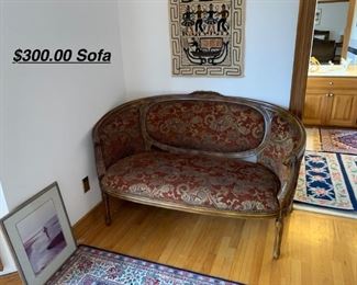 $300   For the sofa bride cage fabric 57 1/2 “L  X  27 “ W x 32” H