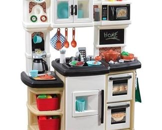 Step2 Great Gourmet Play Kitchen with Storage Bins and Accessory Set - Tan